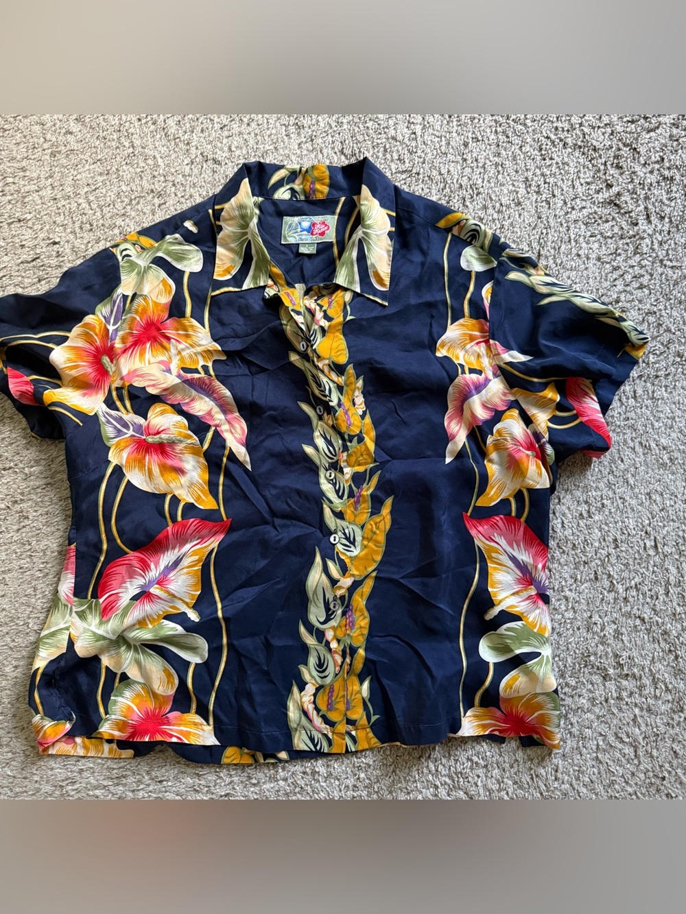 Hilo Hattie Silk Camp Shirt Women’s Size Large